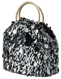 Olga Berg Vera Clutch Bag in Gunmetal