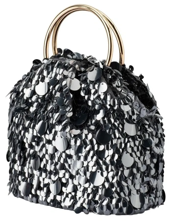 Olga Berg Vera Clutch Bag in Gunmetal