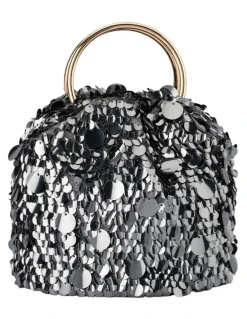 Olga Berg Vera Clutch Bag in Gunmetal
