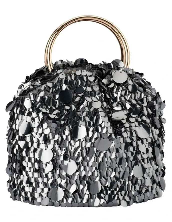 Olga Berg Vera Clutch Bag in Gunmetal