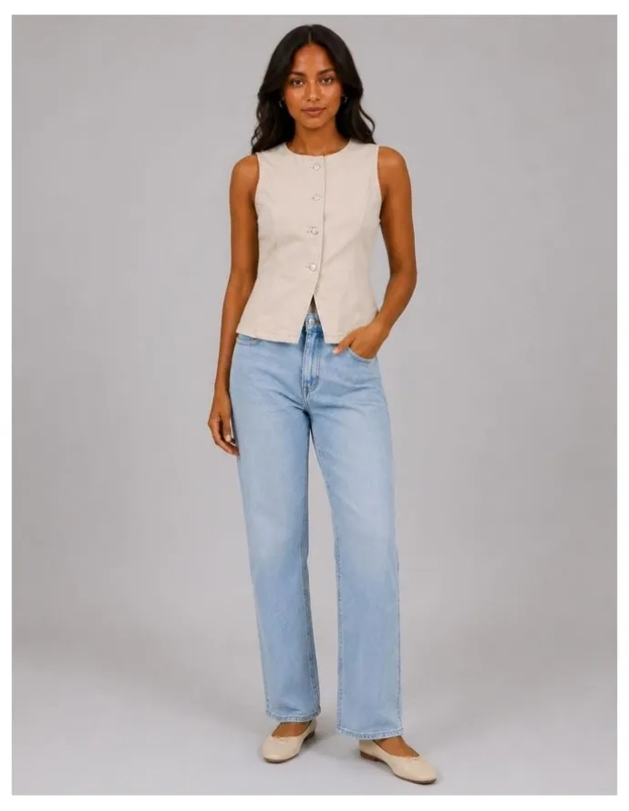 ONLY Everly Waistcoat Top in Cream