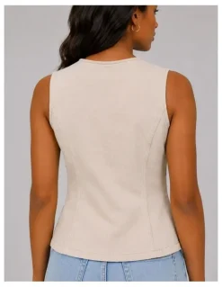 ONLY Everly Waistcoat Top in Cream
