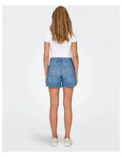 ONLY Gianna Mid Waist Belted Shorts in Blue