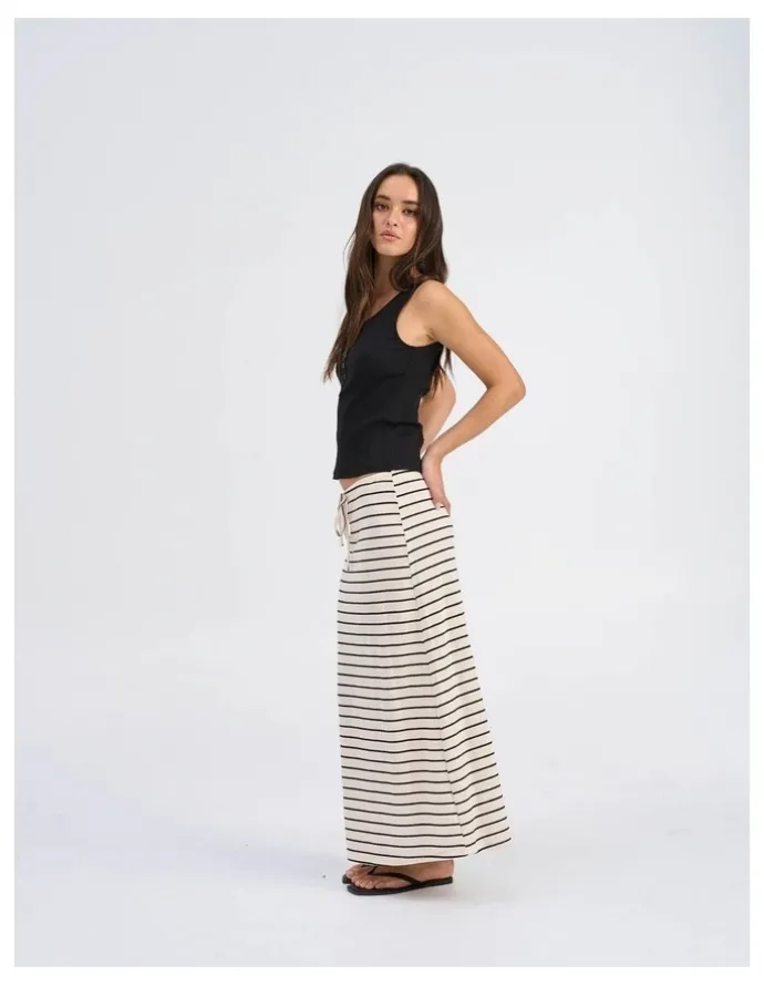 ONLY Jana Loose Stripe Skirt in White