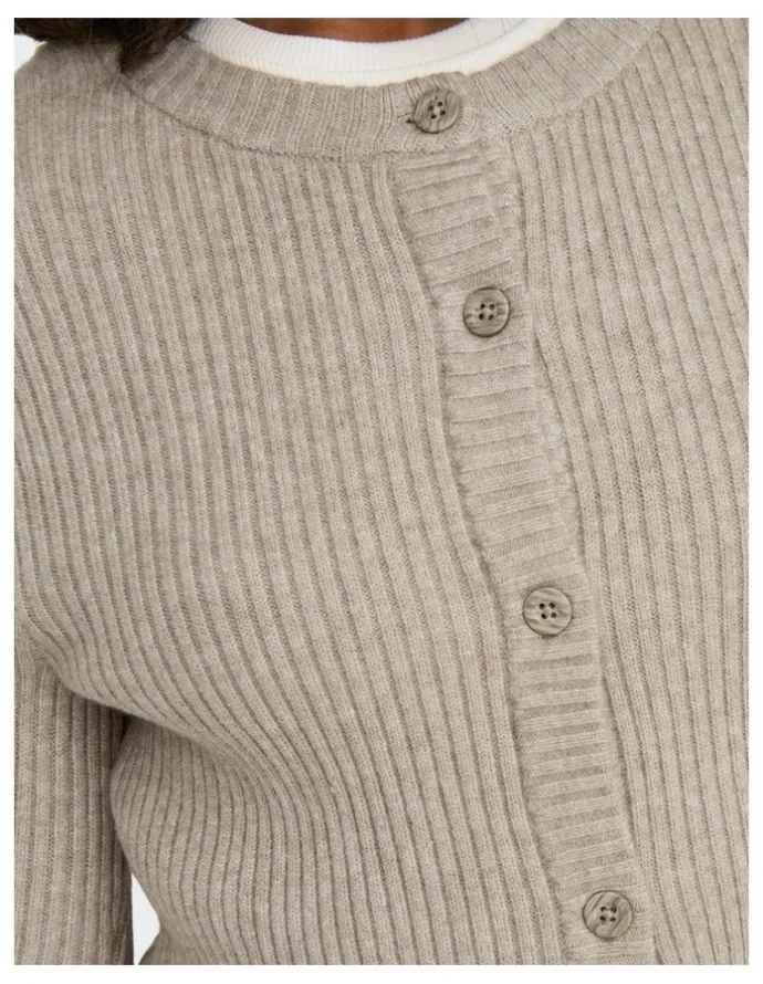 ONLY Katia Buttoned Cardigan in Beige