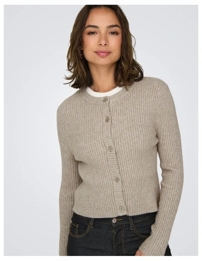 ONLY Katia Buttoned Cardigan in Beige
