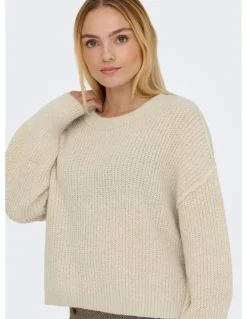 ONLY Mally Long Sleeve Knit in Stone