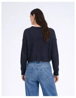 ONLY Mally Long Sleeve Life Knit in Navy