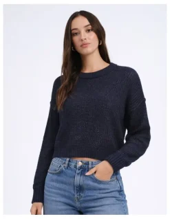 ONLY Mally Long Sleeve Life Knit in Navy