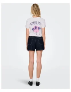 ONLY Phine Denim Shorts in Dark Blue Denim