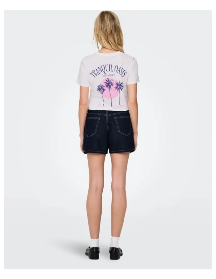 ONLY Phine Denim Shorts in Dark Blue Denim