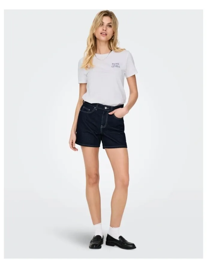 ONLY Phine Denim Shorts in Dark Blue Denim