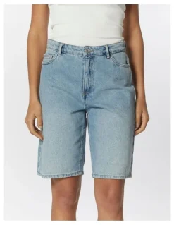 ONLY Sonny High Waist Wide Denim Shorts in Light Blue