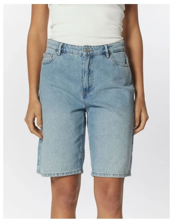 ONLY Sonny High Waist Wide Denim Shorts in Light Blue