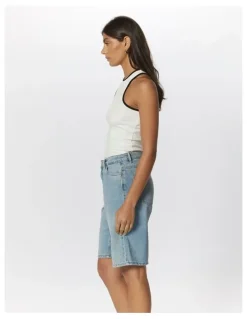 ONLY Sonny High Waist Wide Denim Shorts in Light Blue