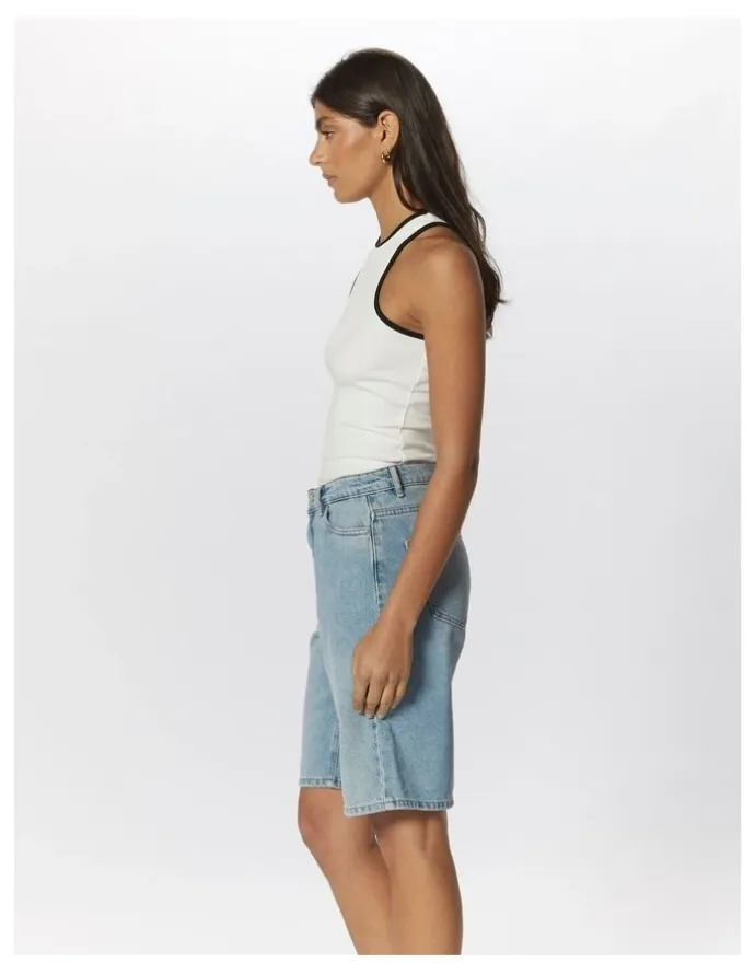 ONLY Sonny High Waist Wide Denim Shorts in Light Blue
