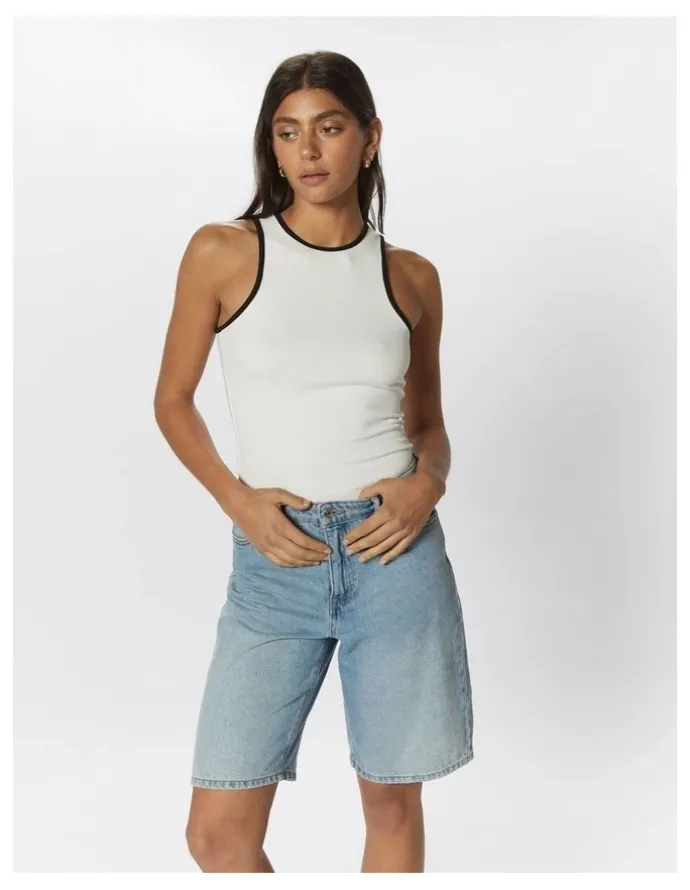 ONLY Sonny High Waist Wide Denim Shorts in Light Blue