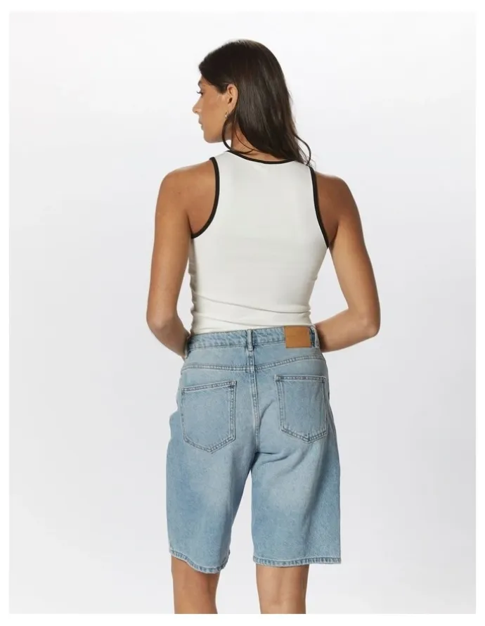 ONLY Sonny High Waist Wide Denim Shorts in Light Blue
