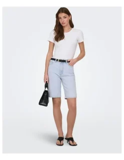 ONLY Sonny High Waisted Shorts in Light Blue