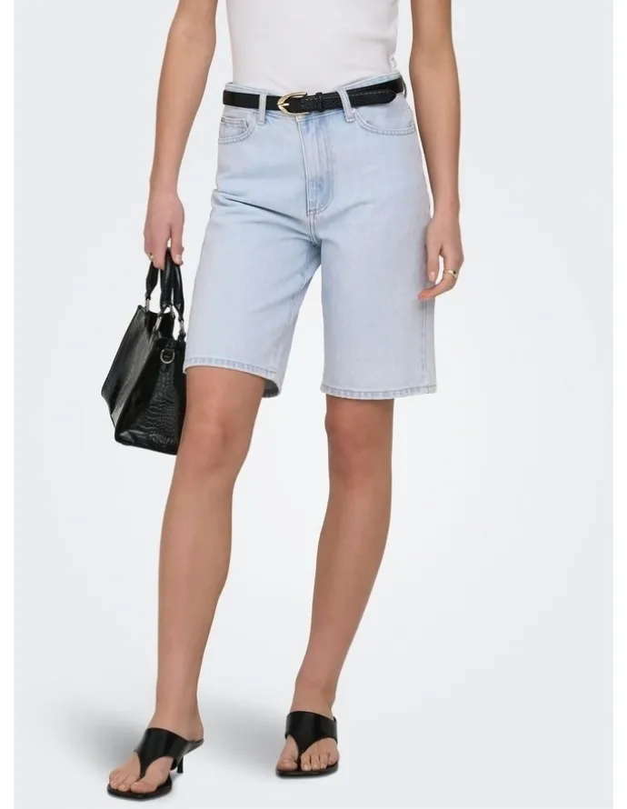 ONLY Sonny High Waisted Shorts in Light Blue