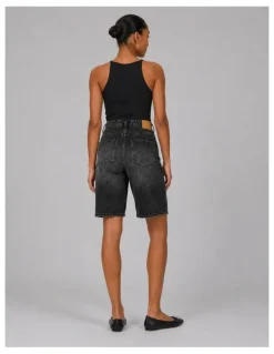 ONLY Sonny High Waisted Wide Denim Shorts in Black