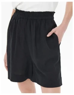 ONLY Tokyo Life High Waisted Linen Shorts in Black