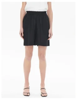 ONLY Tokyo Life High Waisted Linen Shorts in Black