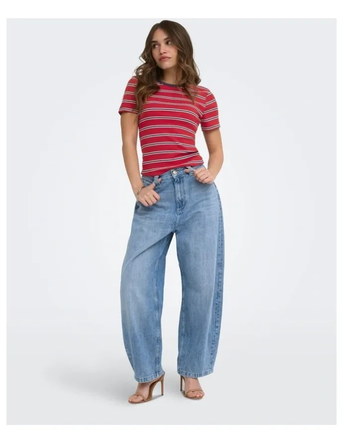 ONLY Brooks Barrel Jeans in Light Blue Denim