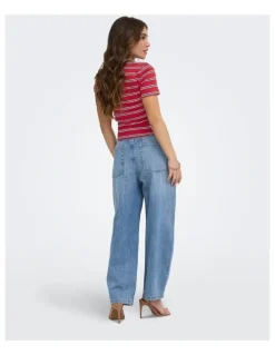 ONLY Brooks Barrel Jeans in Light Blue Denim