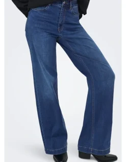 ONLY Madison-Royal High Waisted Wide Jeans in Dark Blue Denim