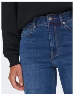ONLY Madison-Royal High Waisted Wide Jeans in Dark Blue Denim
