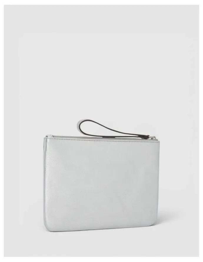 Oroton Eve Medium Pouch in Silver