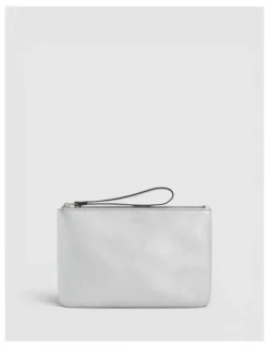 Oroton Eve Medium Pouch in Silver