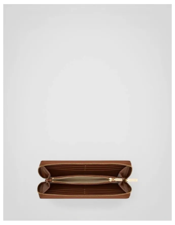 Oroton Margot Medium Zip Around Wallet in Whiskey