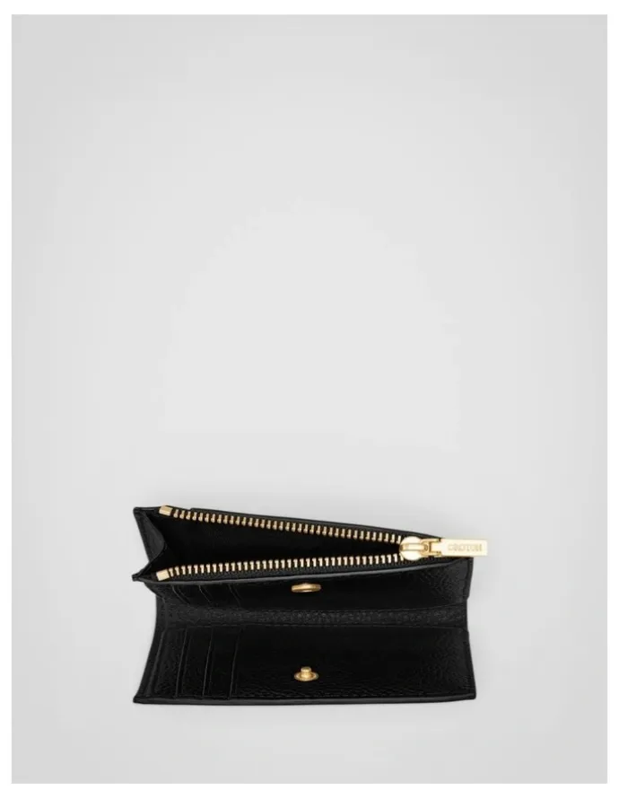 Oroton Margot Mini 10 Credit Card Zip Wallet in Black