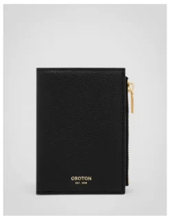 Oroton Margot Mini 10 Credit Card Zip Wallet in Black