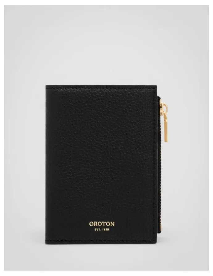 Oroton Margot Mini 10 Credit Card Zip Wallet in Black