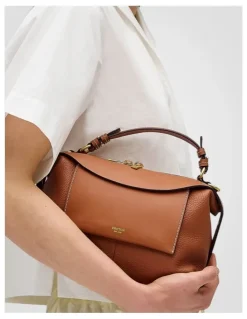 Oroton Mica Bowler Bag in Brandy