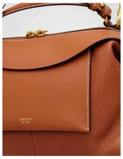 Oroton Mica Bowler Bag in Brandy