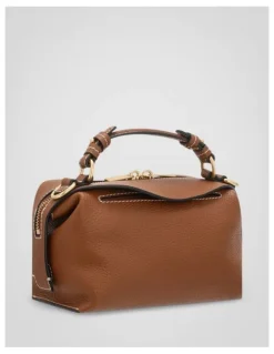 Oroton Mica Mini Bowler Bag in Brandy