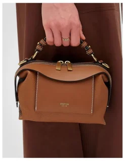 Oroton Mica Mini Bowler Bag in Brandy