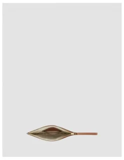 Oroton Polly Perforated Medium Pouch in Cognac