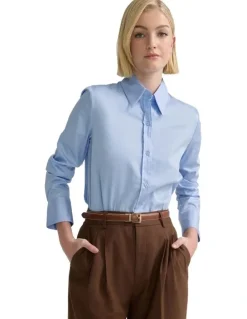 Oxford Adrienne Stretch Shirt in Sky