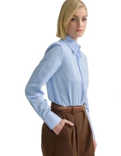 Oxford Adrienne Stretch Shirt in Sky