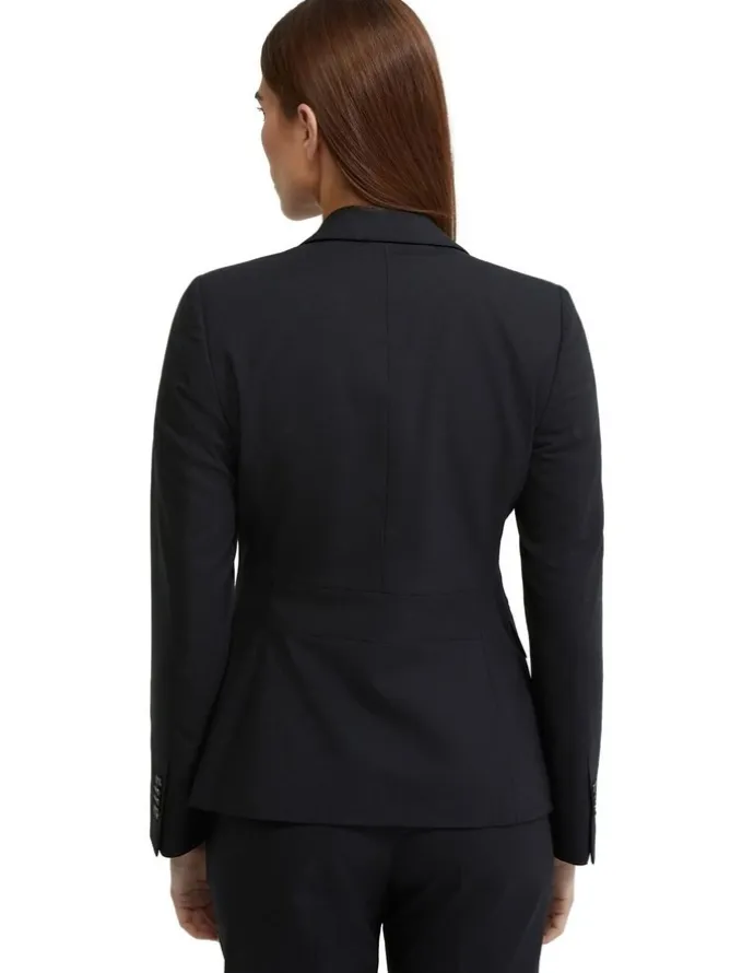 Oxford Alexa Wool Stretch Suit Jacket in Black
