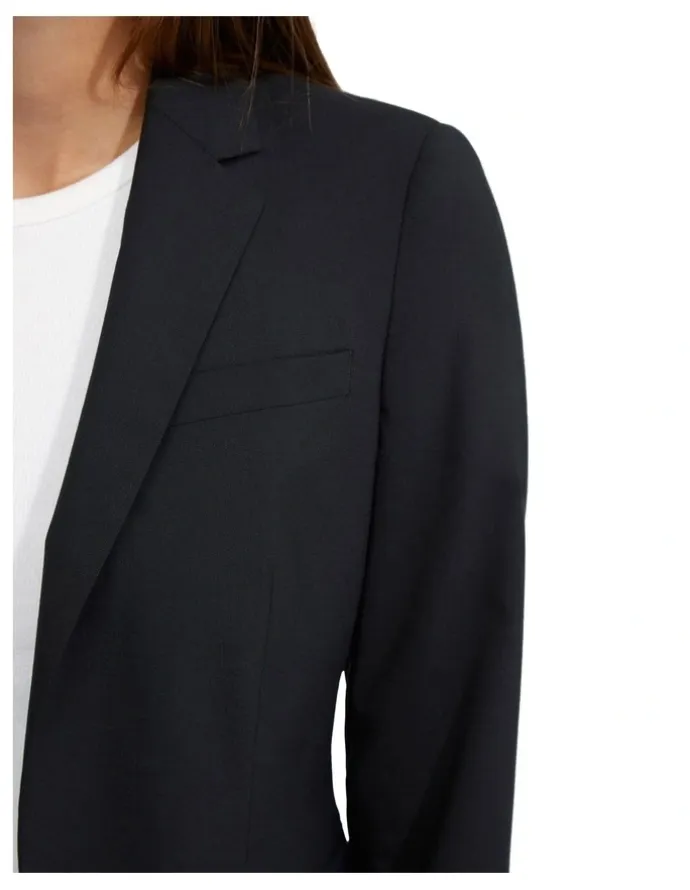 Oxford Alexa Wool Stretch Suit Jacket in Black
