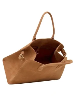Oxford Bridget Top Handle Suede Bag in Tobacco