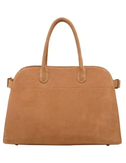 Oxford Bridget Top Handle Suede Bag in Tobacco