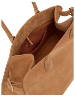 Oxford Bridget Top Handle Suede Bag in Tobacco