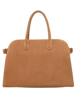 Oxford Bridget Top Handle Suede Bag in Tobacco